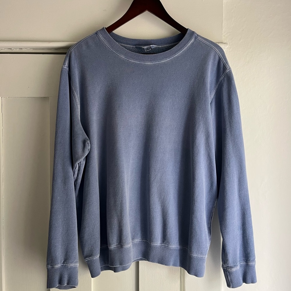 Classic Light Blue Crewneck Sweater Cotton
